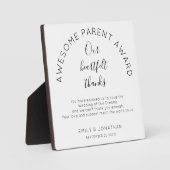 親素晴らし賞ありがとうご結婚ざいます フォトプラーク (正面)