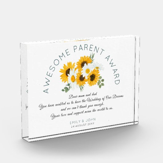 親素晴らし賞ひまわり結婚の花 フォトブロック (左)