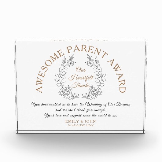 親素晴らし賞Bride & Groomより フォトブロック (正面)