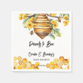 親蜂春ビー赤ちゃんシャワーテンプレート スタンダードカクテルナプキン (正面)