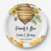親蜂春ビー赤ちゃんシャワーテンプレート ペーパープレート (正面)