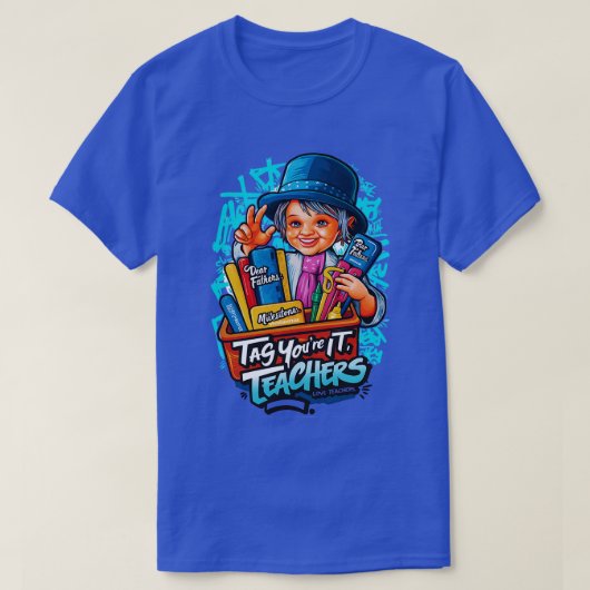 親親愛ラベル学校のおもしろい最終日 Tシャツ (デザイン正面)