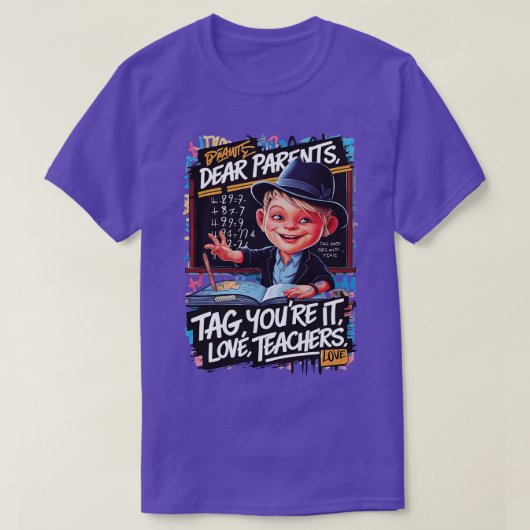 親親愛ラベル愛する先生カラフル Tシャツ (デザイン正面)