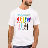 親誇りを持ったゲイプライドLGBTQIA+BIPOCシルエット Tシャツ (正面)