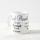 親誇りを持った卒業生の写真名クラス年を追加 コーヒーマグカップ (正面左)