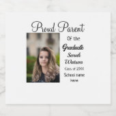 親誇りを持った卒業生の写真名クラス年を追加 スパークリングワインラベル (シングルラベル)