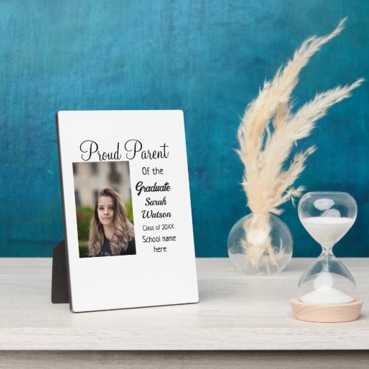 親誇りを持った卒業生の写真名クラス年を追加 フォトプラーク (側面)