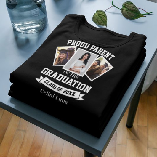 親誇りを持った卒業3フォトコラージュ Tシャツ