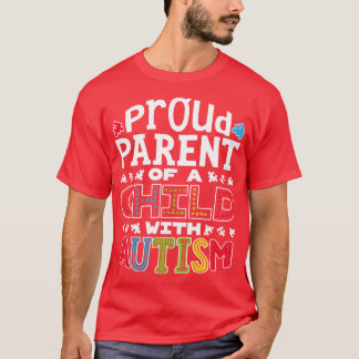 親誇りを持った自閉症男性へ女少年少女キッズ Tシャツ