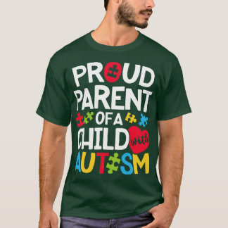 親誇りを持った自閉症男性へ女少年少女キッズ Tシャツ