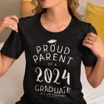 親誇りを持った2024年卒業 Tシャツ<br><div class="desc">卒業式パーソナライズされたtシャツ「2024年誇りを持った卒者の親」とことわざ名、在学中の学校・大学を特集。</div>