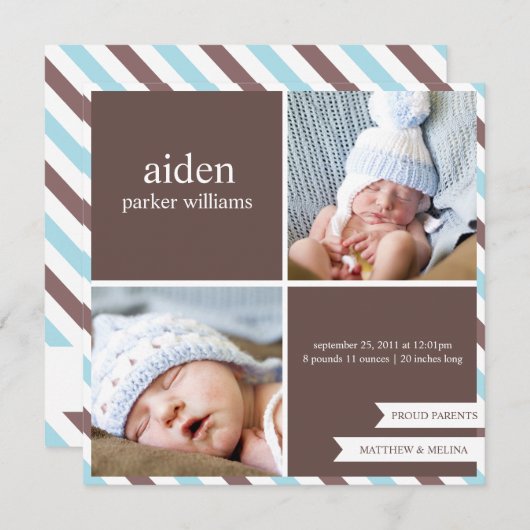 親誇りを持った|誕生の告知 案内状 (正面/裏面)