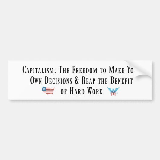 親資本主義のバンパーステッカーまたはアンチ社会主義 バンパーステッカー (正面)