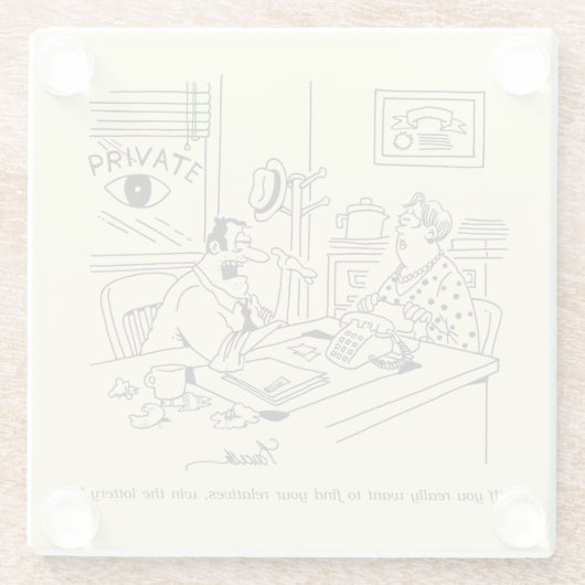 親類を見つけること ガラスコースター (裏面)