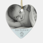 親1stクリスマス男の赤ちゃん息子の名前の写真 セラミックオーナメント (右)