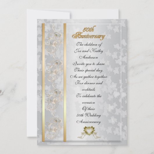 親50周年記念パーティの招待状 招待状 (正面)