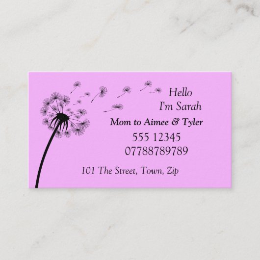 親、お母さん連絡の名刺 名刺 (正面)