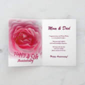 親-ピンクのバラとの第45結婚記念日 カード (内部)