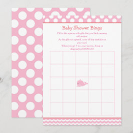 親&ベビーホエールピンクガールビンゴ 招待状