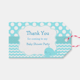 親&ベビーホエールブルーボーイサンキューギフトラベル ギフトタグ