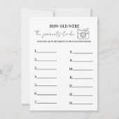 親Be赤ちゃんシャワーゲームカードの年齢 招待状 (正面)