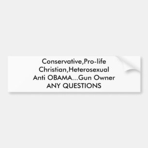 、親lifeChristian保守的、HeterosexualAnti… バンパーステッカー