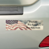 親LifePro FamilyProアメリカnewflag2 バンパーステッカー (車上)