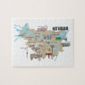 観光のハイライトのベルリンのお気に入りのな地図 ジグソーパズル (横)