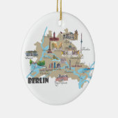 観光のハイライトのベルリンのお気に入りのな地図 セラミックオーナメント (右)