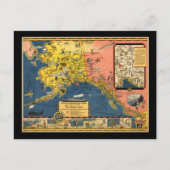 観光客からアラスカの過去地図 ポストカード (正面)