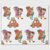 観光客とバックパック旅行ラップ紙 ラッピングペーパー (フラット)