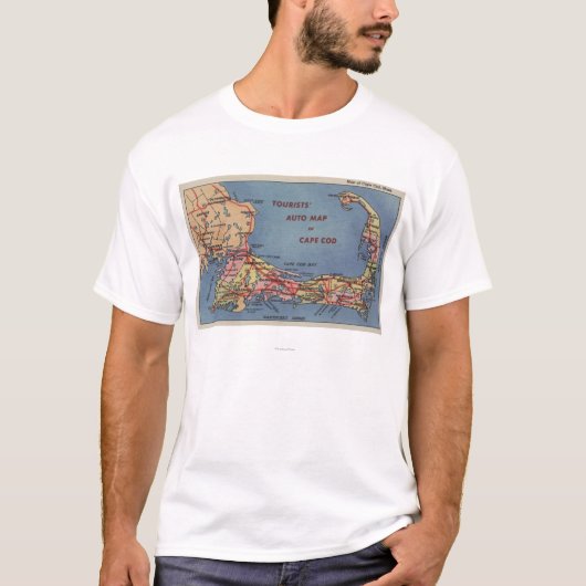 観光客のケープコッドの自動地図 Tシャツ (正面)