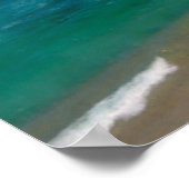 観光客の空中表示歩くオントロピカルビーチ ポスター (角)