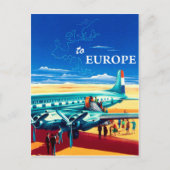 観光客は、ヨーロッパに飛ぶ準備ができている、ヴィンテージ旅行 ポストカード (正面)