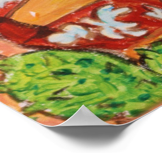 観光客キャットキシーフォークアートおもしろいデザイン ポスター (角)