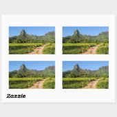 観光客サイクリングのMoorea長方形ステッカー 長方形シール (シート)