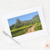 観光客サイクリングのMoorea長方形ステッカー 長方形シール (封筒)