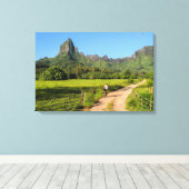 観光客サイクリングオントロピカルモーレアカンバスプリント キャンバスプリント (インサイチュ (ウッドフロア))