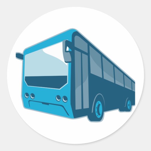 観光客シャトルバスのレトロ ラウンドシール (正面)