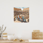 観光客ズアットローマズコロッセウムプリント ポスター (キッチン)