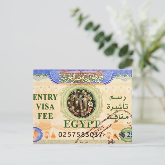 観光客ビザ(印紙付き) ポストカード (スタンド正面)