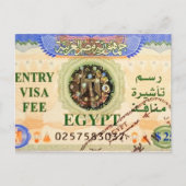 観光客ビザ(印紙付き) ポストカード (正面)