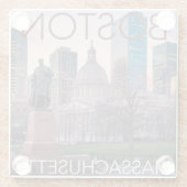 観光客ボストンマサチューセッツ州グラスコースター ガラスコースター (裏面)