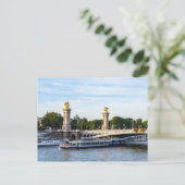 観光客ボートがポントアレクサンドレIII - P ポストカード (スタンド正面)