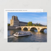 観光客ボートはポントの下を通王室のり – パリ ポストカード (正面/裏面)