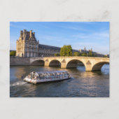 観光客ボートはポントの下を通王室のり – パリ ポストカード (正面)