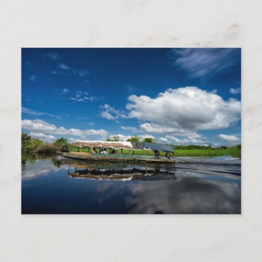 観光客ボート反射 ポストカード (正面)