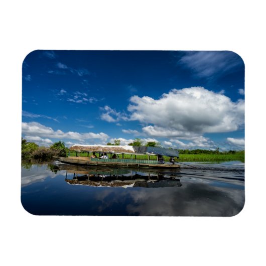 観光客ボート反射 マグネット (横)