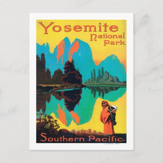 観光客ポスター – Yosemite Nat'l Park, CA ポストカード (正面)
