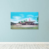 観光客モーターコートの外観 キャンバスプリント (インサイチュ (ウッドフロア))